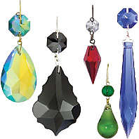 Traditional Colored Lamp Crystals and Lamp Pendalogues