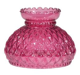 7" Diamond Quilted Cranberry Glass Shade