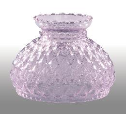 7" Diamond Quilted Pink Crystal Glass Shade