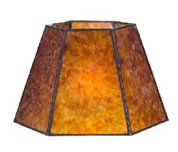 Antique Amber Hexagon Style Mica Lampshade