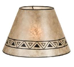 Parchment Color Empire Shaped Mica Lamp Shades with Print