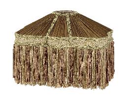 Antique Gold and Brass Bridge UNO Victorian Pleated Fringed Lamp Shades