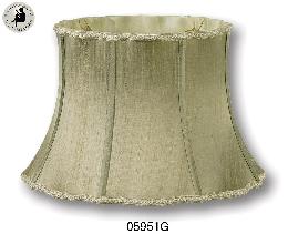 Antique Gold Color, Out Scallop Bell Lamp Shades w/Old English Braid, 100% Pure Silk<b><font color=red> ON SALE!</font></b>