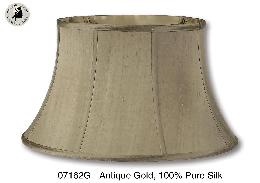 Antique Gold Color Shallow Drum Floor Lamp Shade, 100% Pure Silk