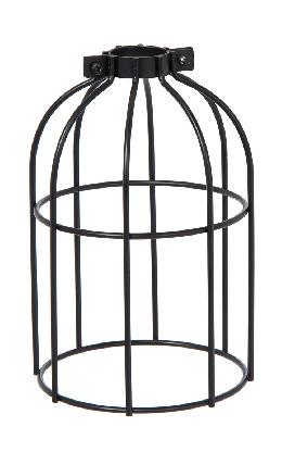Clamp-On Style Wire Light Bulb Cage, 7-3/8" ht, Satin Black Finish
