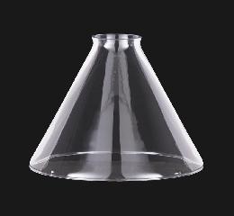 7" Clear Glass Deep Cone Shade, 2 1/4" fitter
