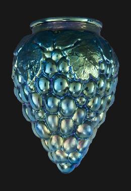 Blue Iridescent Art Glass Grapes Pendant Shade