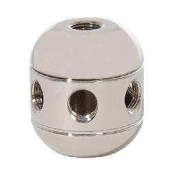 1-5/8" Tall, Polished Nickel Finish, Brass Cluster Body, 2-Piece, All Holes 1/8F