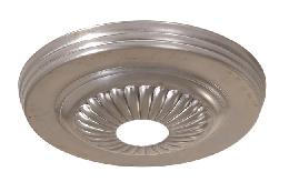 5-1/4 inch Diameter Steel Lighting Canopy w/Rosette design, 1-1/16 inch diameter center hole. Unfinished Steel
