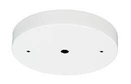 Modern Steel Ceiling Canopy or Back Plate, 5-1/8" dia. with  1/8 IP slip center hole and 2 bar holes, Gloss White Finish