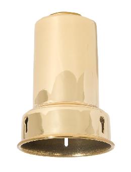 Brass Bead-Chain Lamp Shade Holder, Made for Standard (E-26) Keyless Lamp Sockets. 3-3/8" ht., Polished and Lacquered Finish