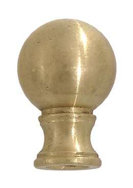 1-1/2 Inch Brass Ball Finial, Choice of Tap and Finish