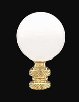 2" White Ceramic Ball Finial