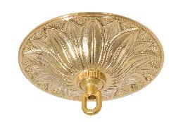 6-3/8" Diameter Unfinished Decorative Cast Brass Lamp Canopy with Hardware Kit