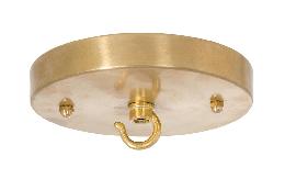 5-1/4" Diameter Disk Shaped Brass Canopy with Hardware Kit