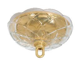 6" Dia. Clear Crystal Canopy for Chandelier With Polished Brass Insert & Screw Collar