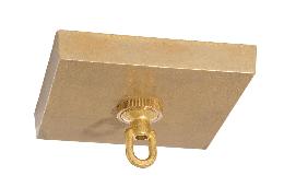 5" Square Top Quality Unfinished  Die Cast Brass Canopy With Screw Collar Loop & Ceiling Hardware