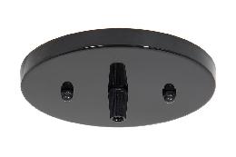 5-1/4" Dia. Glossy Black Finish Steel Canopy with Hardware Kit and Grip Bushing