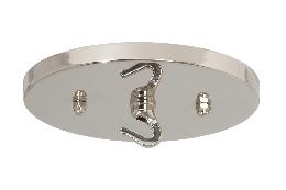 5-1/4" Diameter Polished Nickel Finish Steel Canopy with Hardware and Small Hook, Kit1/8 IP Slip 