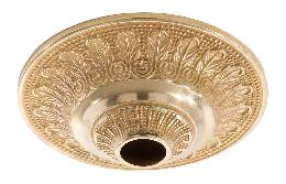 6" Diameter, Decorative Unfinished Die Cast Brass Ceiling Canopy with Classic Design, 1-1/16 inch center slip