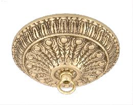 Decorative Cast Brass Canopy with Polished Brass Finish and Loop Kit