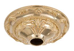 5-1/2" Diameter Unfinished Die Cast Brass Ceiling Canopy with Classic Design, 1-1/16" Center Slip