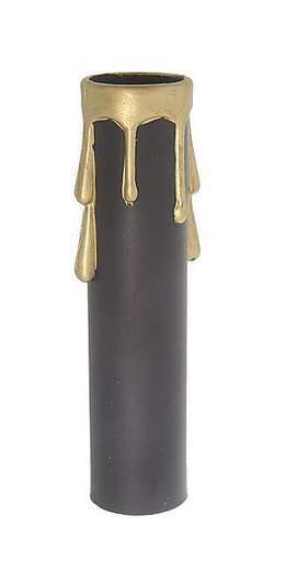 Candelabra Size Candle Cover, Black/Gold