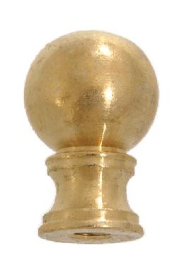 Ball Style Solid Brass Lamp Finial - Burnished and Lacq., 1 3/8" ht.