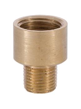 5/8" Dia. Straight Unfinished Turned Brass Nozzle, Tap 1/4F x 1/8M 