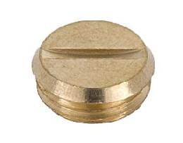 1/4M IPS Slotted Plug or Cap, Unfinished Brass