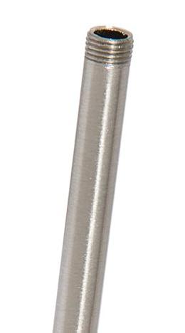 Satin Nickel Finish Steel Fixture Stem Lamp Pipe, Both Ends Threaded 1/8 IP, Choice of Length