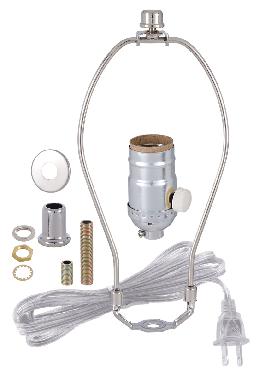 Nickel Table Lamp Wiring Kit With Full-range dimmer Socket