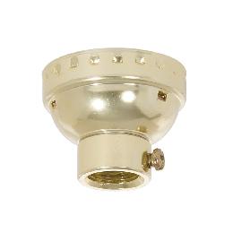 Aluminum E-26 Lamp Socket Cap With Set Screw, 1/4 IP, Brass Plated 