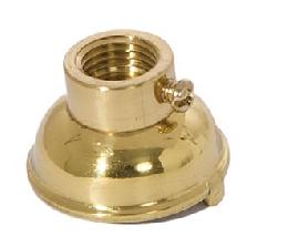 Heavy Turned Brass Lamp Socket Cap, Polished and Lacquered Finish, Convert 1/8IP socket to 1/4IP