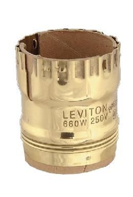 Leviton Brand Short keyless electrolier size socket shell w/paper lining.