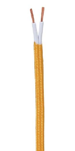 Gold Rayon Covered Parallel Lamp Spool Cord, Choice of Length