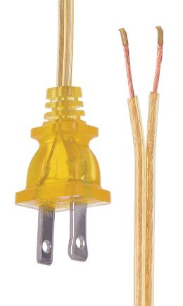 Clear Gold, 18/2 Plastic Covered Lamp Cord Sets, Your Choice of SPT and Length