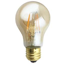 A19 Antique Style LED Light Bulb with Amber Glass, Squirrel Cage Filament