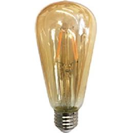 ST19 Antique Style LED Light Bulb with Amber Glass, Squirrel Cage Filament