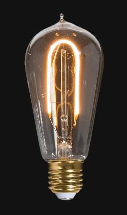 LED Vintage Style Light Bulb, ST18, Medium Size (E26) w/Hairpin Filament