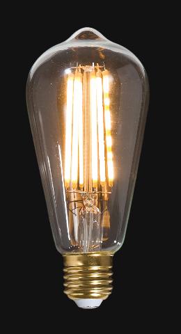 LED Vintage Style Light Bulb, ST64, Medium Size (E26) w/Squirrel Cage Filament