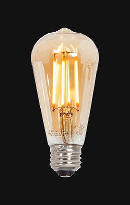 Vintage Style LED Medium 60 Watt Equivalent E-26 Base ST19 Amber Dimmable Light Bulb