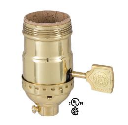 Solid Stamped Brass Socket with Decorative Key