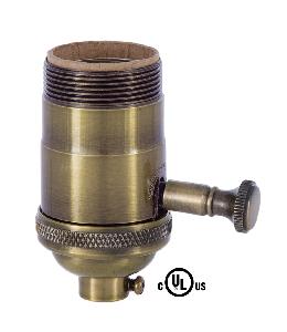 Edison Size Full Dimmer Socket In Antique Brass with UNO Thread