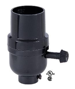 Medium Base (E26) Plastic Lamp Socket With 3-Way Turn Knob