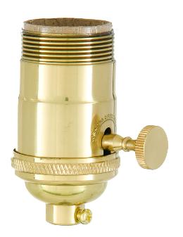 Heavy Turned Brass, Brass Knob Premium Lamp Sockets