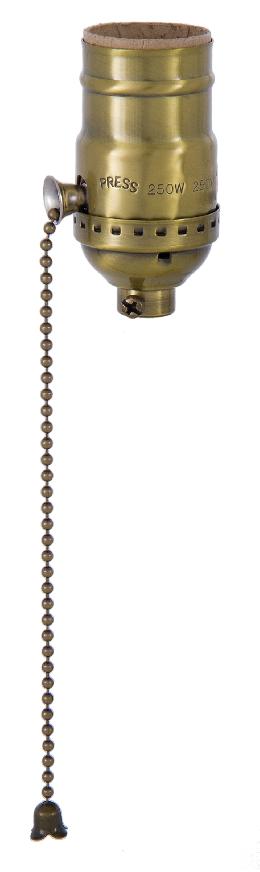 Antique Brass On-Off Pull Chain Socket