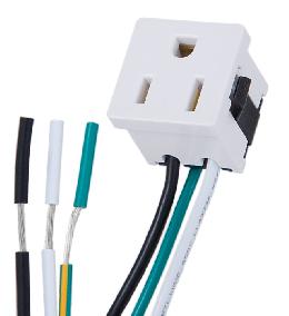 White Convenience Outlet with Ground Wire
