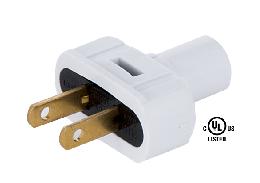 White Lamp Plugs for Round PVC Cord