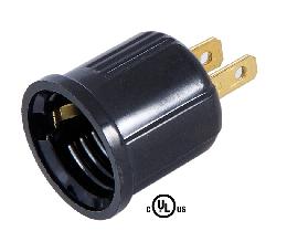 Black Polarized Outlet-to-Lampholder Adapter